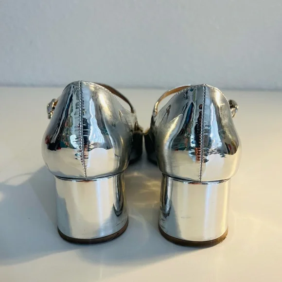 Steve Madden Metallic Silver Block Heels - Picture 3 of 6